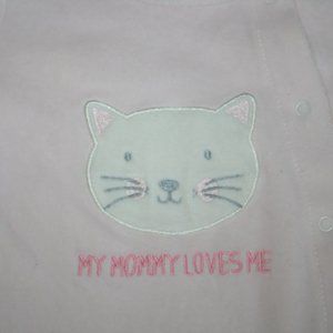 5/$20 Baby girl fleece sleeper cat mom 6 months